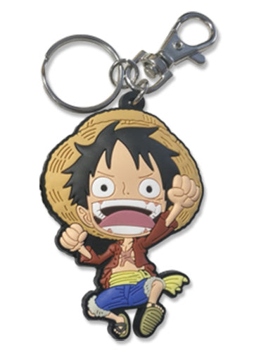 One Piece SD Luffy Jumping PVC Keychain