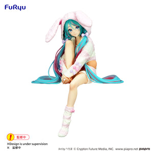 FuRyu Hatsune Miku - Hatsune Miku Rabbit Ear Hood Pajama Noodle Stopper Figure AMU1999