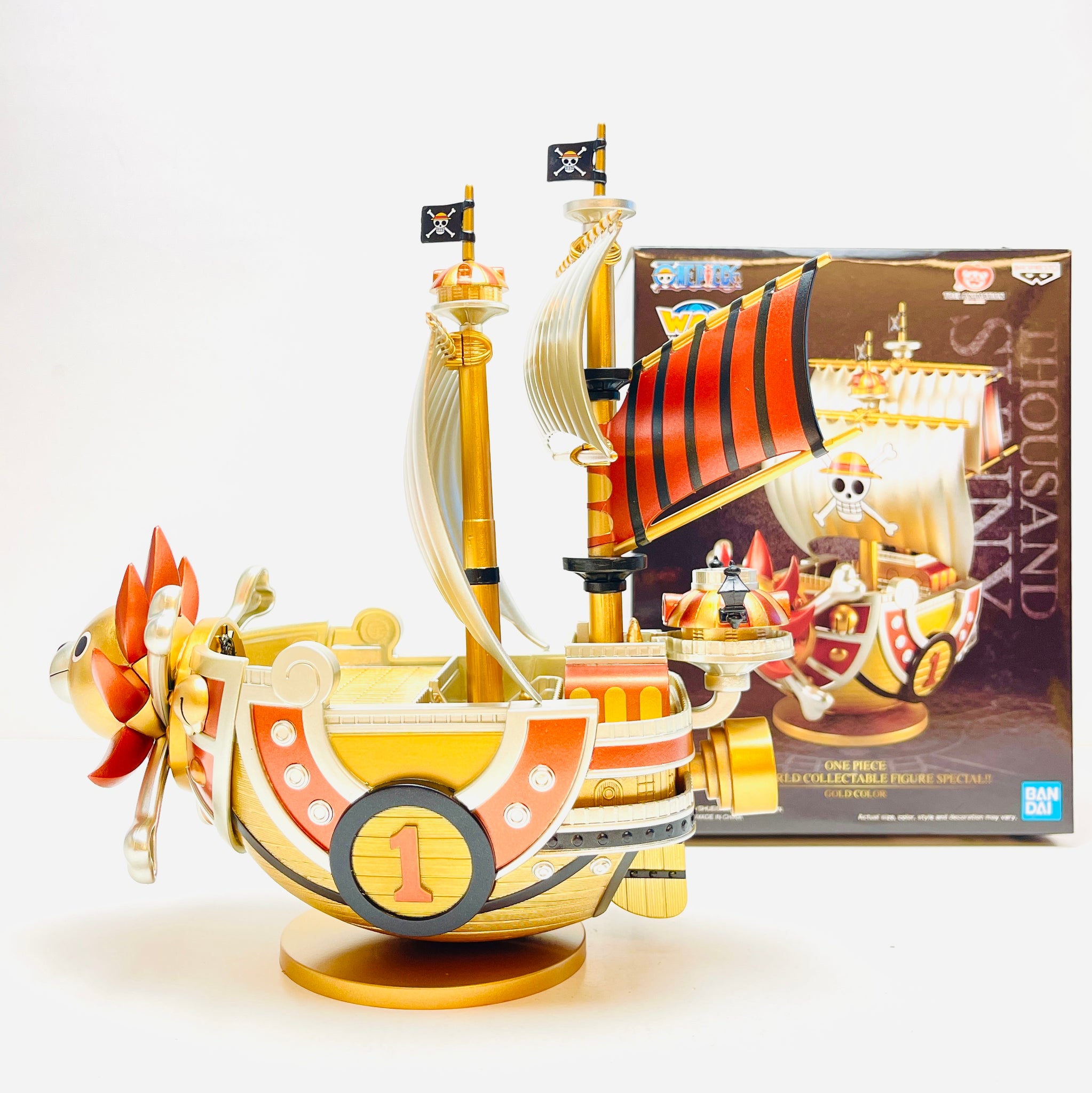 One Piece Thousand Sunny Gold Color figurine 19cm - Special Edition Color  Gold - Mega