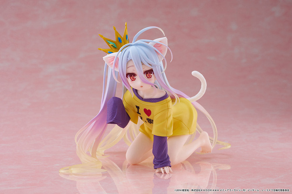 Taito No Game No Life Desktop Cute Shiro (Cat Ear T-Shirt Ver.) Figure T40353