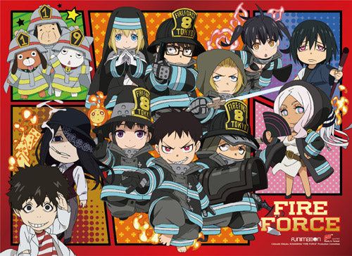 Fire Force Training Suit Group Art Wall Scroll – All Blue Anime