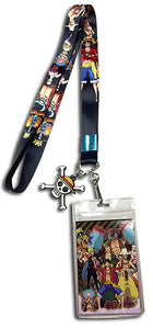 One Piece Straw Hat Crew Luffy Group Line-up Badge Holder Authentic Anime Lanyard
