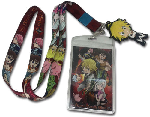 The Seven Deadly Sins Meliodas Key Art Group Badge Holder Authentic Anime Lanyard