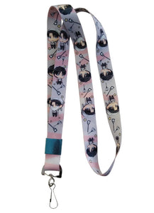 Attack on Titan SD Eren & Levi Cleaning Group Badge Holder Authentic Anime Lanyard