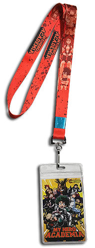 My Hero Academia Class 1A Red Monochrome Group Badge Holder Authentic Anime Lanyard