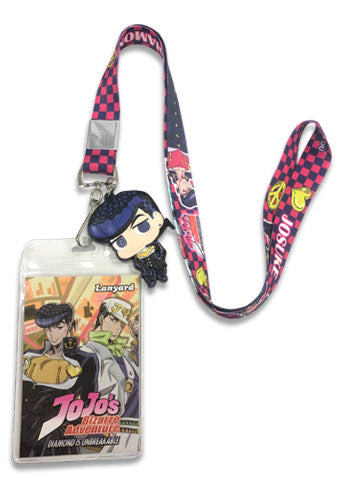 JoJo's Bizarre Adventure Josuke & Shining Diamond Badge Holder Authentic Anime Lanyard