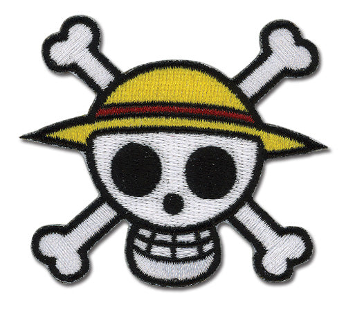 One Piece Luffy Straw Hat Pirate Jolly Roger Skull Logo Iron On Authentic Anime Patch