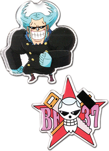 One Piece SD Flanky & Flanky Skull Authentic Anime Metal Pin Set
