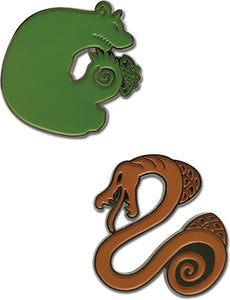 The Seven Deadly Sins Sin of Envy & Sin of Sloth Authentic Anime Metal Pin Set