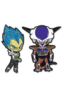 Dragon Ball Super SSGSS Vegeta Blue & Frieza Official Anime Metal Pin Set