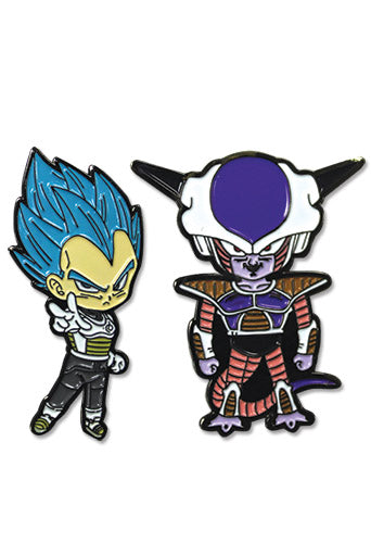Dragon Ball Super SSGSS Vegeta Blue & Frieza Official Anime Metal Pin Set