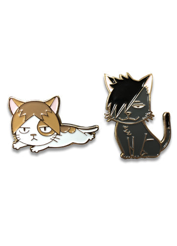 Haikyuu!! Kuroo Cat and Kozume Cat Authentic Anime Metal Pin Set