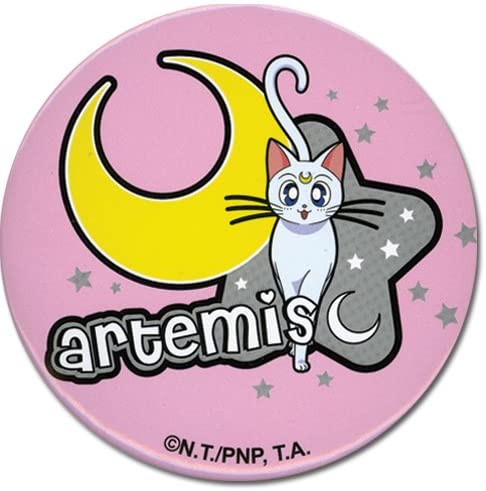 Sailor Moon Artemis and Crescent Moon 1.25'' Authentic Anime Metal Button