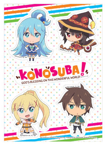 Konosuba SD Kazuma Aqua Megumin Darkness Group Authentic Sticker Set