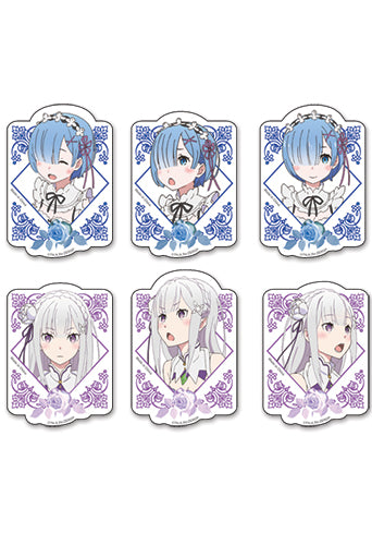 Re: Zero Rem & Emilia Die-Cut Authentic Sticker Set