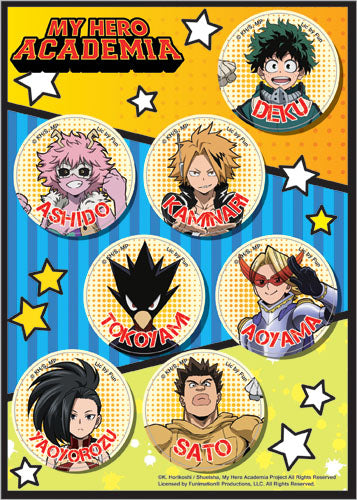 My Hero Academia Deku, Kamnari, Ashido, Tokoyami, Aoyama, Yaoyorozu, Sato Group Authentic Sticker Set