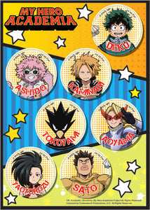 My Hero Academia Deku, Kamnari, Ashido, Tokoyami, Aoyama, Yaoyorozu, Sato Group Authentic Sticker Set