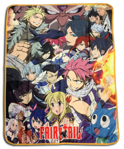 Fairy Tail Large Group Battle Throw Blanket GE57824