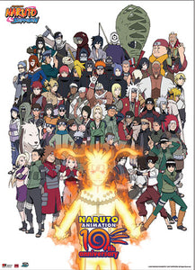 Naruto Shippuden Cast 10th Anniversary Group Key Art Wall Scroll