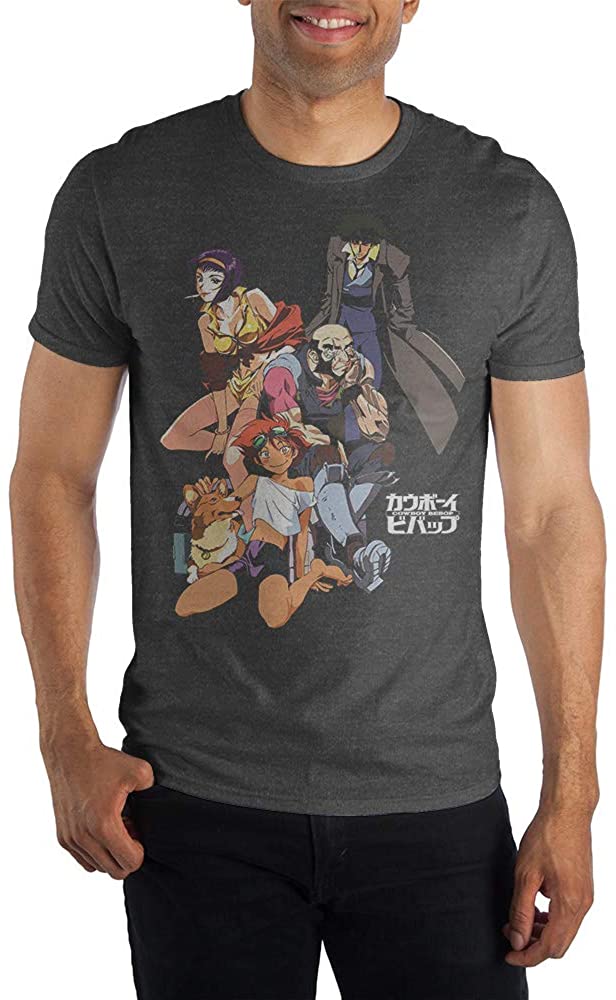 Cowboy Bebop Group Logo Detailed Illustration Charcoal Men's T-Shirt