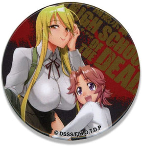 High School of The Dead Shizuka & Alice 2.25'' Authentic Metal Button