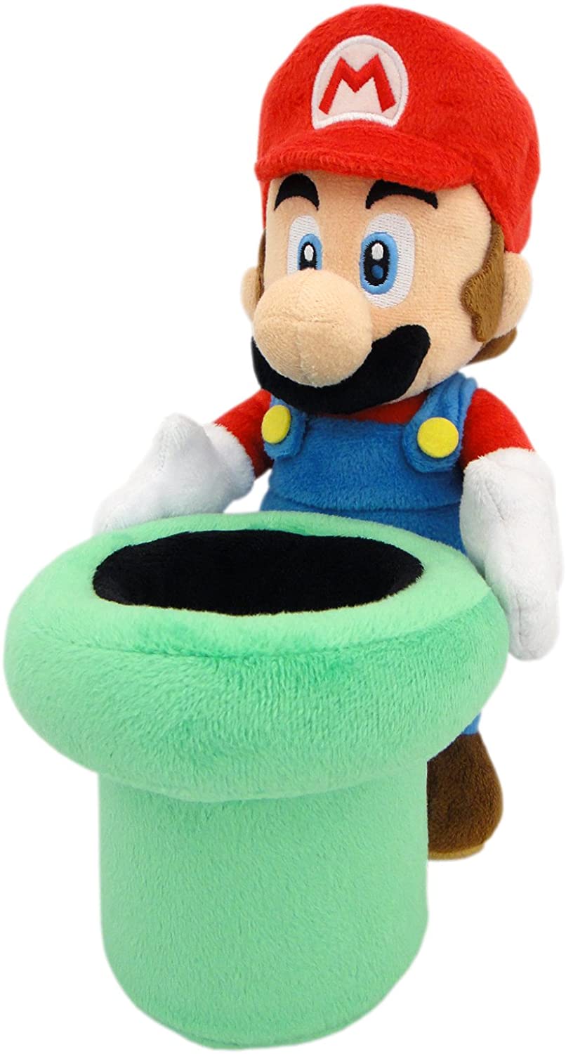 Super Mario All Star Collection Mario Holding Warp Pipe Plush 9
