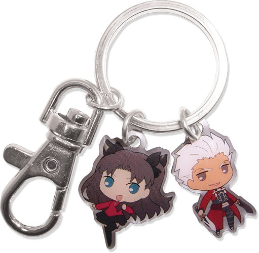 Fate/Stay Night SD Archer & Rin Group Metal Keychain