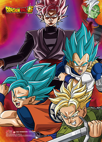 Dragon Ball Super Goku Vegeta Rose 7 Future Trunks Group Key Art Wall Scroll