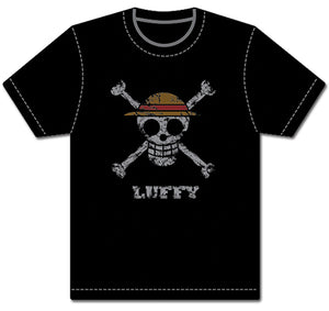 One Piece Luffy Pirate Flag Distressed Men's T-Shirt