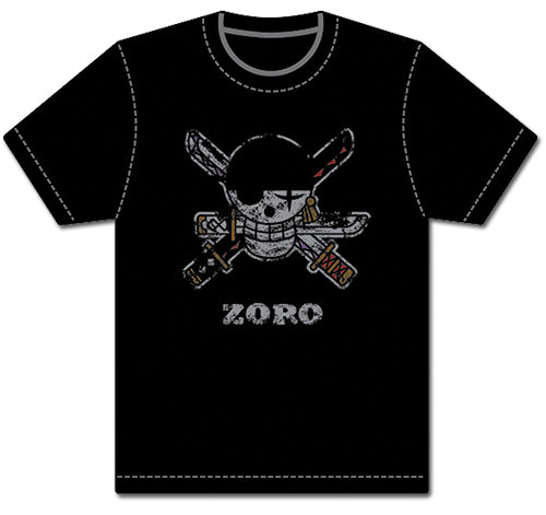 One Piece Zoro Pirate Flag Distressed Men's T-Shirt