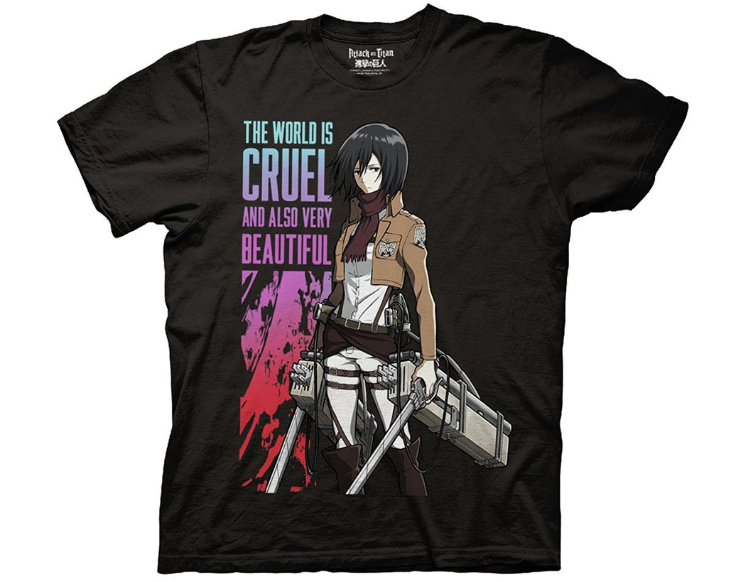 Attack on Titan the World is Merciless Adult T-Shirt