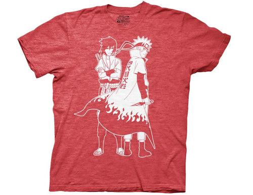 Naruto Shippuden Naruto & Sasuke Outline Crew T-Shirt