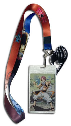 Fairy Tail Natsu Happy Guild Logo Badge Holder Authentic Anime Lanyard