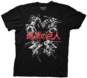 Attack on Titan S2 Group Fight Action Adult T-Shirt